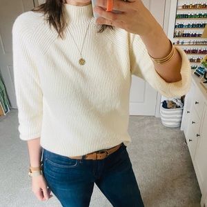 Free Assembly Cream Mock Neck Knit Sweater